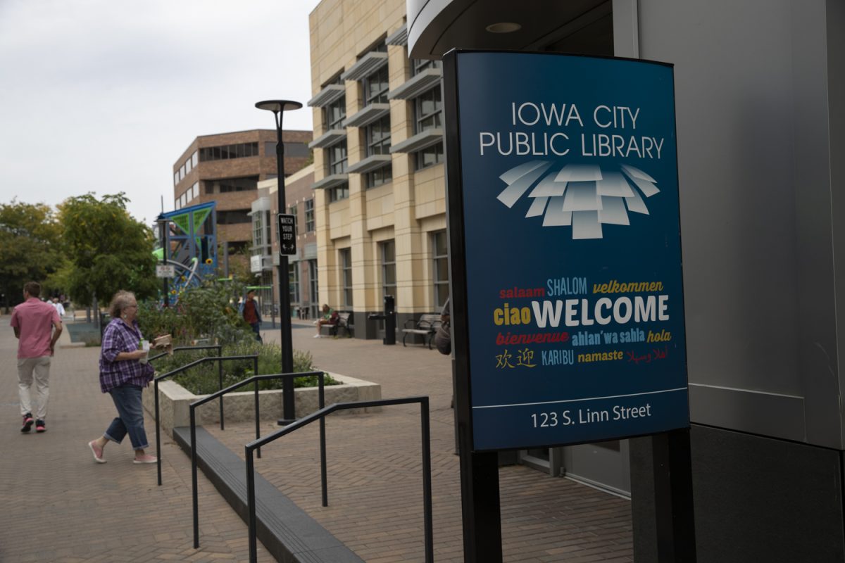 The Iowa City Public Library is seen before an International Writer Program panel held in the Iowa City Public Library on Friday, Sept. 13, 2024.